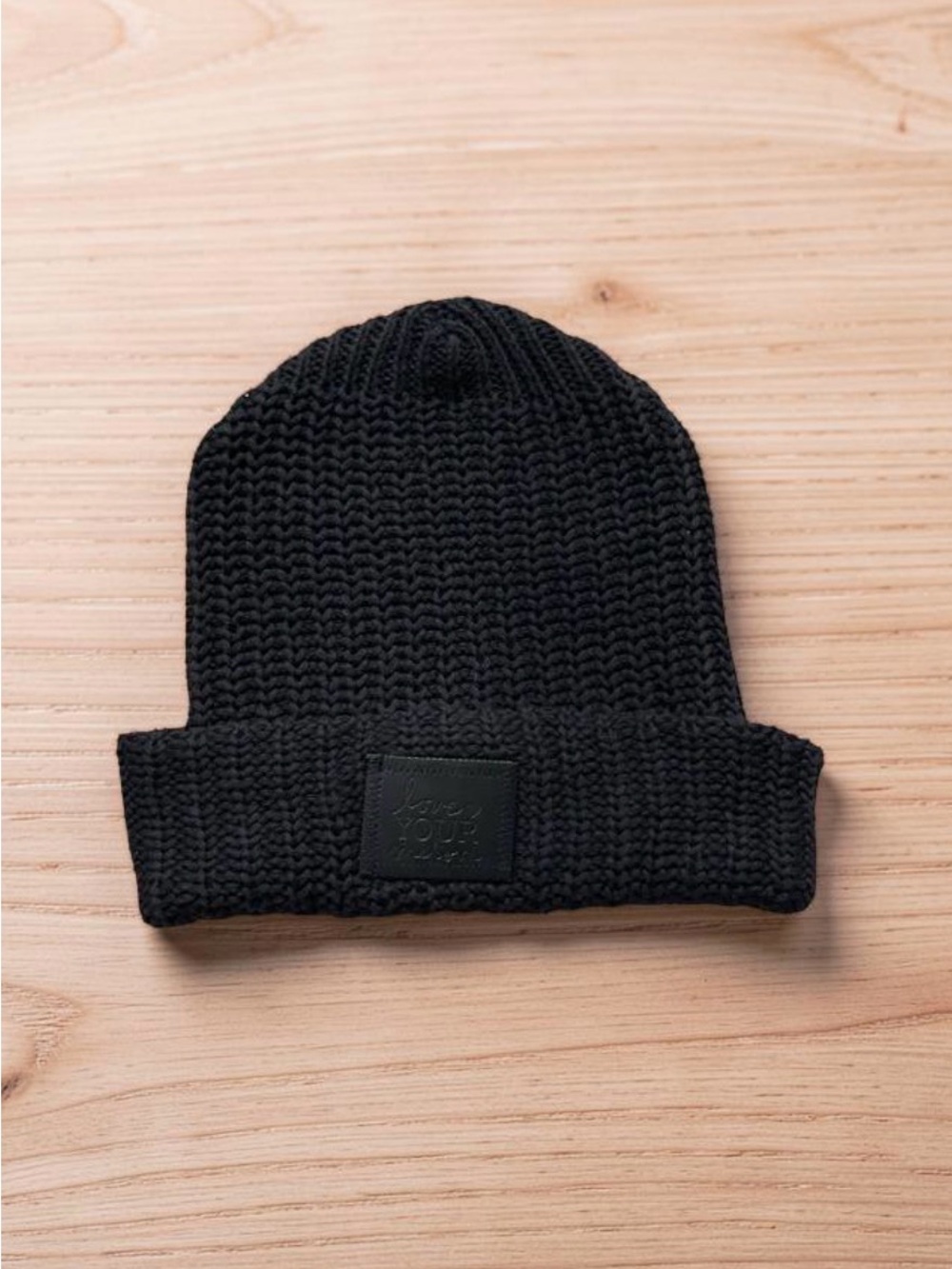 Love Your Melon Black Knit Cuffed Beanie